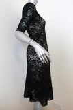 Calvin Rucker Dress Walk This Way Black Wool Crochet Lace Size Extra Small - Celebrity Owned