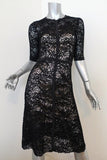 Calvin Rucker Dress Walk This Way Black Wool Crochet Lace Size Extra Small - Celebrity Owned