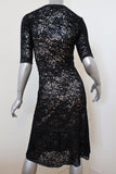 Calvin Rucker Dress Walk This Way Black Wool Crochet Lace Size Extra Small - Celebrity Owned
