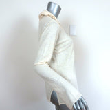 Calypso Christiane Celle Hooded Top Cream Embroidered Linen Size Large - Celebrity Owned
