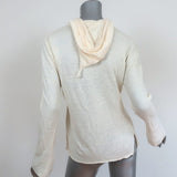 Calypso Christiane Celle Hooded Top Cream Embroidered Linen Size Large - Celebrity Owned