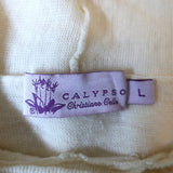 Calypso Christiane Celle Hooded Top Cream Embroidered Linen Size Large - Celebrity Owned