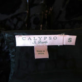 Calypso St Barth Top Mianette Black Velvet Burnout Size Small Long Sleeve Blouse - Celebrity Owned