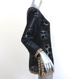 Calypso St Barth Top Mianette Black Velvet Burnout Size Small Long Sleeve Blouse - Celebrity Owned