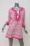 Calypso St. Barth Tunic Hester Pink/White Metallic-Embroidered Cotton Size Small