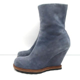 Camilla Skovgaard Wedge Ankle Boots Blue Suede Size 37.5 - Celebrity Owned