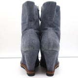 Camilla Skovgaard Wedge Ankle Boots Blue Suede Size 37.5 - Celebrity Owned