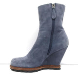 Camilla Skovgaard Wedge Ankle Boots Blue Suede Size 37.5 - Celebrity Owned