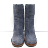 Camilla Skovgaard Wedge Ankle Boots Blue Suede Size 37.5 - Celebrity Owned