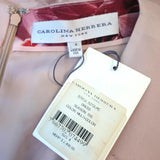 Carolina Herrera Wrap Dress Pink/Red Floral Print Silk Organza Size 4 NEW - Celebrity Owned