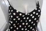 Caroline Constas Dress Marie Black & White Polka Dot Stretch Satin Size Medium - Celebrity Owned