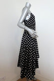 Caroline Constas Dress Marie Black & White Polka Dot Stretch Satin Size Medium - Celebrity Owned