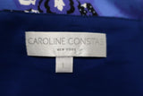 Caroline Constas Slip Dress Tina Blue Paisley Print Stretch Satin Size Large - Celebrity Owned