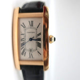 Cartier Tank Americaine Watch 18k MM Rose Gold with Croc Bands - Celebrity Owned