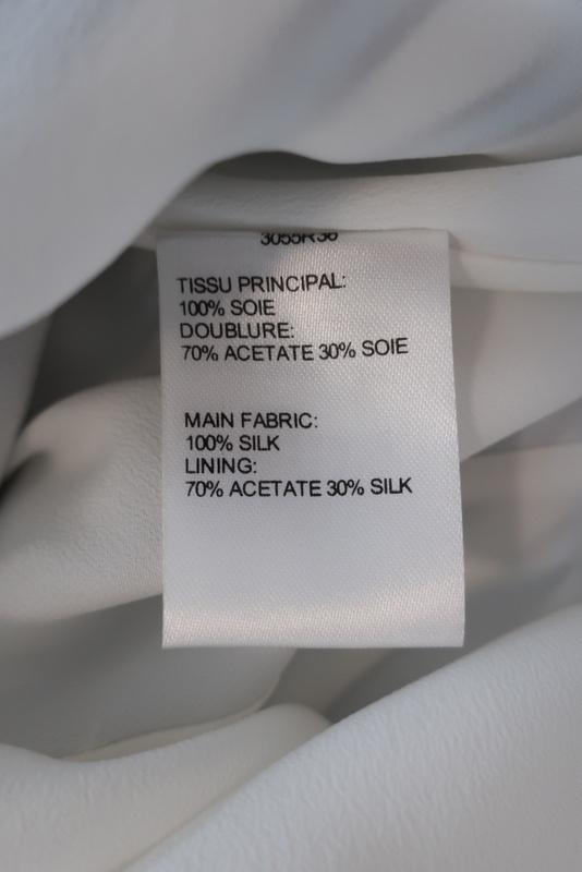 Carven Dress Blue/White Striped Silk Twill Size 36 Sleeveless Ruffled Faux-Wrap - Celebrity Owned