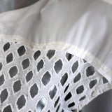 Carven Dress White Cutout Cotton Eyelet Size 40 Cap Sleeve Fit & Flare - Celebrity Owned