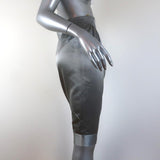 Catherine Malandrino Skirt Silver Satin Size 40 - Celebrity Owned