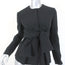 Cedric Charlier Tie-Waist Jacket Black Wool Blend Size US 6