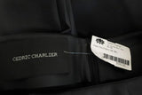 Cedric Charlier Vegan Leather Pencil Skirt Black Size US 4 NEW - Celebrity Owned