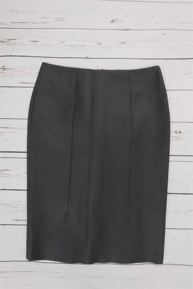 Cedric Charlier Vegan Leather Pencil Skirt Black Size US 4 NEW - Celebrity Owned