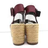 Celine Crisscross Platform Espadrille Wedge Sandals Red Leather Size 36 - Celebrity Owned