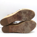 Celine Crisscross Platform Espadrille Wedge Sandals Red Leather Size 36 - Celebrity Owned