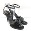 Celine Crystal-Embellished Twist Sandals Black Patent Leather Size 38.5