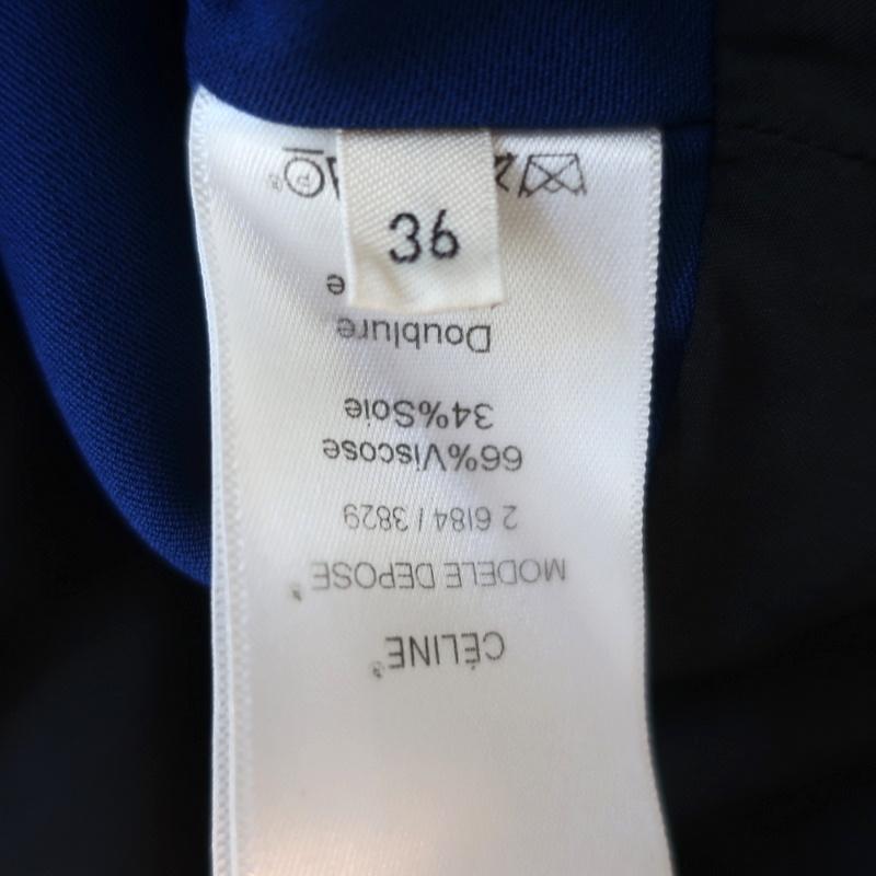 Celine Mini Dress Cobalt Silk Crepe Size 36 Sleeveless Shift - Celebrity Owned