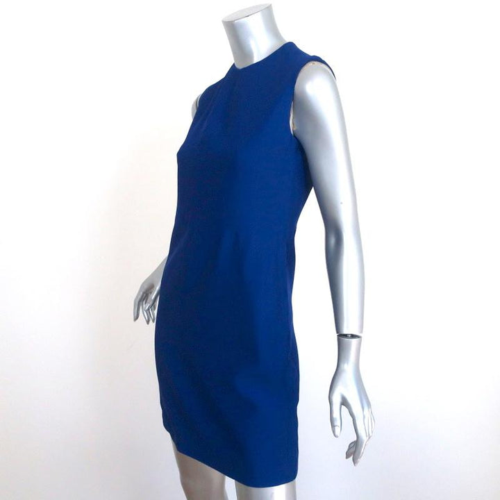 Celine Mini Dress Cobalt Silk Crepe Size 36 Sleeveless Shift - Celebrity Owned