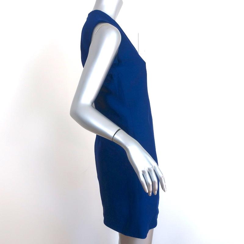 Celine Mini Dress Cobalt Silk Crepe Size 36 Sleeveless Shift - Celebrity Owned
