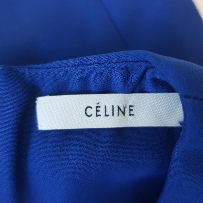 Celine Mini Dress Cobalt Silk Crepe Size 36 Sleeveless Shift - Celebrity Owned