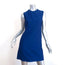 Celine Mini Dress Cobalt Silk Crepe Size 36 Sleeveless Shift