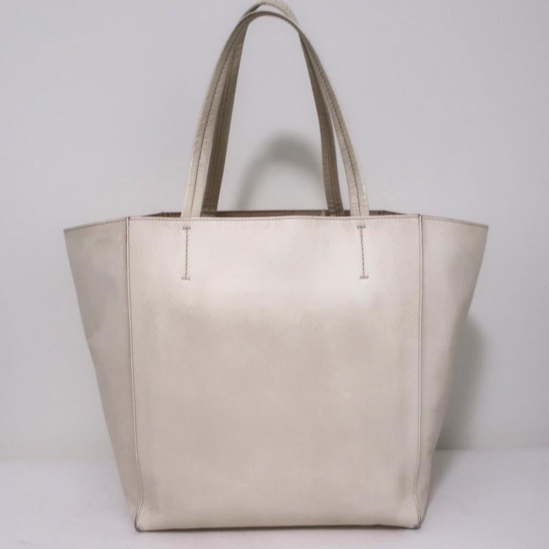 Authentic Celine Leather Cream Tie Knot Tote Handbag Size Large Used