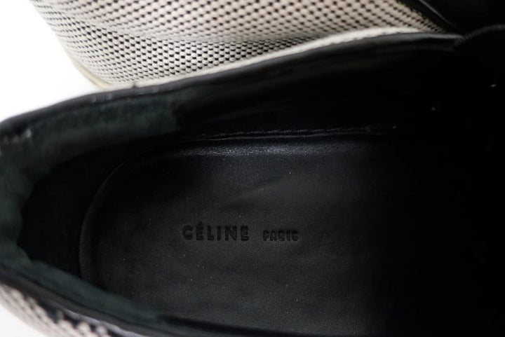 Celine Skate Slip-On Sneakers White/Black Micro Check Canvas Size 37.5 - Celebrity Owned