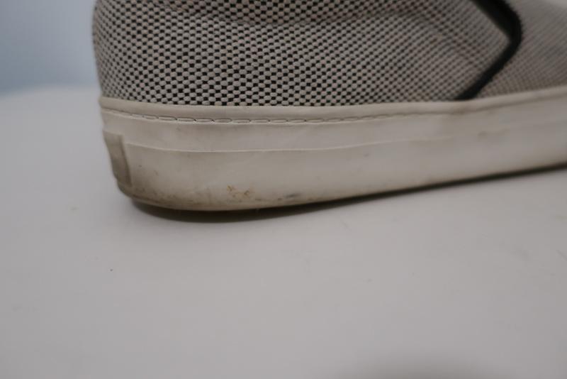 Celine Skate Slip-On Sneakers White/Black Micro Check Canvas Size 37.5 - Celebrity Owned
