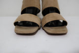 Celine Slingback Sandals Beige Suede Size 38.5 Open Toe Block Heel NEW - Celebrity Owned