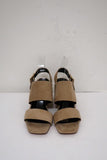 Celine Slingback Sandals Beige Suede Size 38.5 Open Toe Block Heel NEW - Celebrity Owned