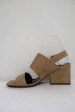 Celine Slingback Sandals Beige Suede Size 38.5 Open Toe Block Heel NEW - Celebrity Owned