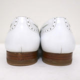 Celine Tassel Wingtip Loafers White Leather Size 38 Slip-On Flats - Celebrity Owned