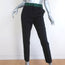 Celine Tuxedo Pants Green Satin-Trim Black Wool Size 36