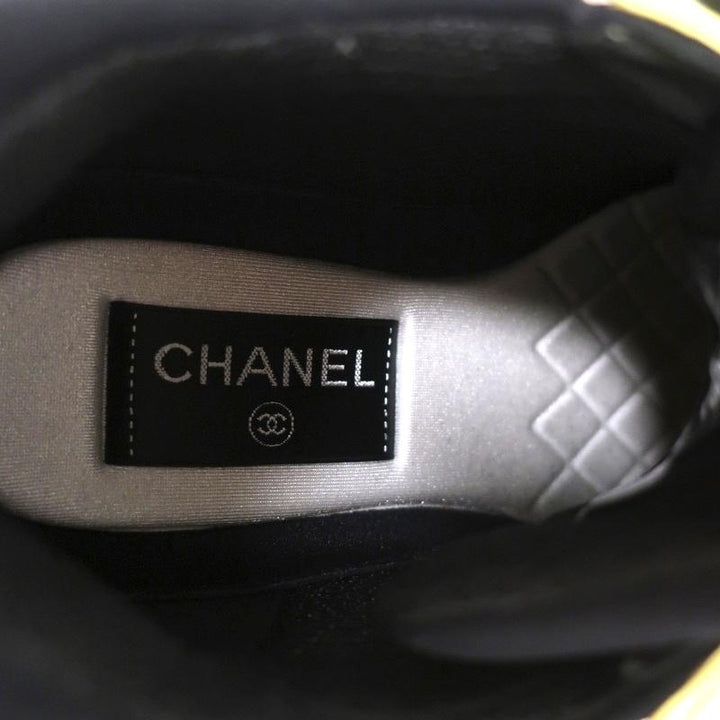Chanel CC Lycra Sneakers Neon Yellow Size 37 - Celebrity Owned