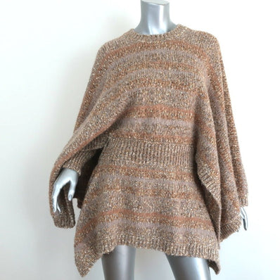 Chanel F/W 2018 Striped Knit Tunic Dress Beige/Gold Size 36 Kimono Sleeve Mini - Celebrity Owned