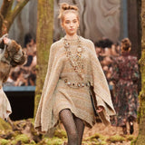 Chanel F/W 2018 Striped Knit Tunic Dress Beige/Gold Size 36 Kimono Sleeve Mini - Celebrity Owned