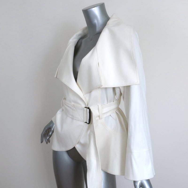 Charles Chang Lima Wrap Jacket White Stretch Cotton Size 8 - Celebrity Owned
