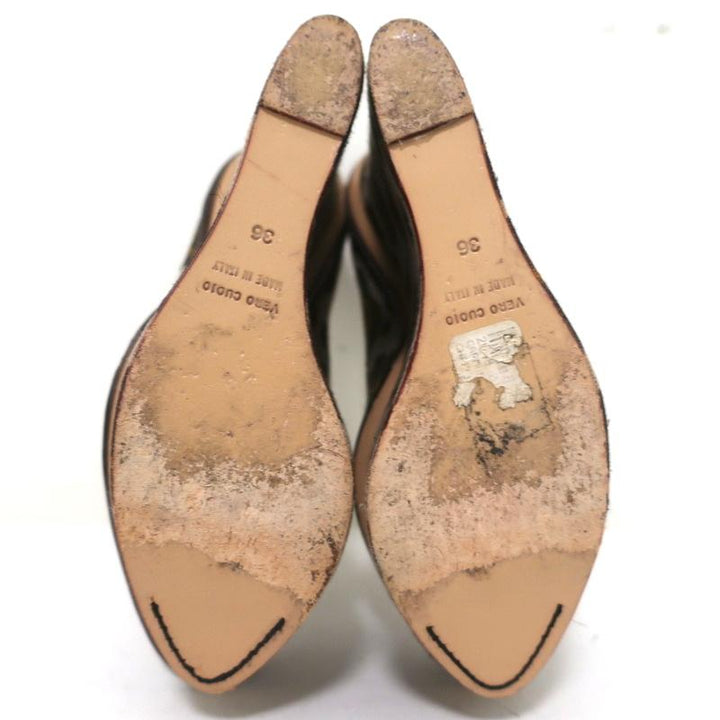 Charlotte Olympia Carmen Platform Wedge Pumps Leopard Print Canvas Size 36 - Celebrity Owned