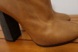 Chloe Ankle Boots Tan Leather Size 36.5 High Heel - Celebrity Owned