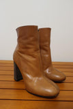 Chloe Ankle Boots Tan Leather Size 36.5 High Heel - Celebrity Owned