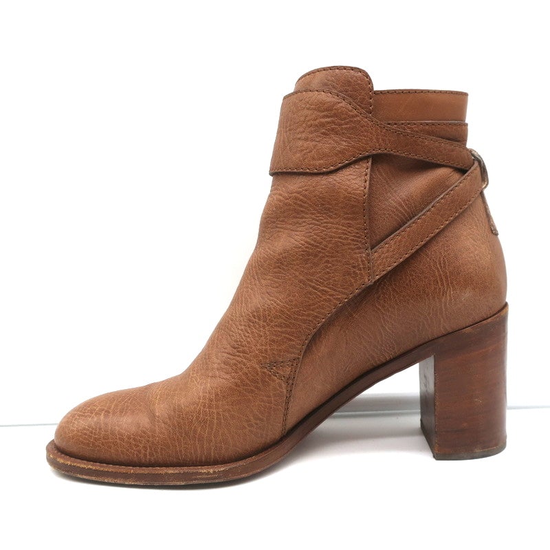 Chloe Ankle Strap Ankle Boots Brown Leather Size 39 High Heel Booties - Celebrity Owned