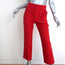 Chloe Contrast Stitch Pants Poppy Red Wool Twill Size 36 Cropped Trousers