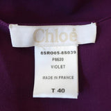 Chloe Dress Violet Draped Wool Size 40 Sleeveless Blouson Mini - Celebrity Owned